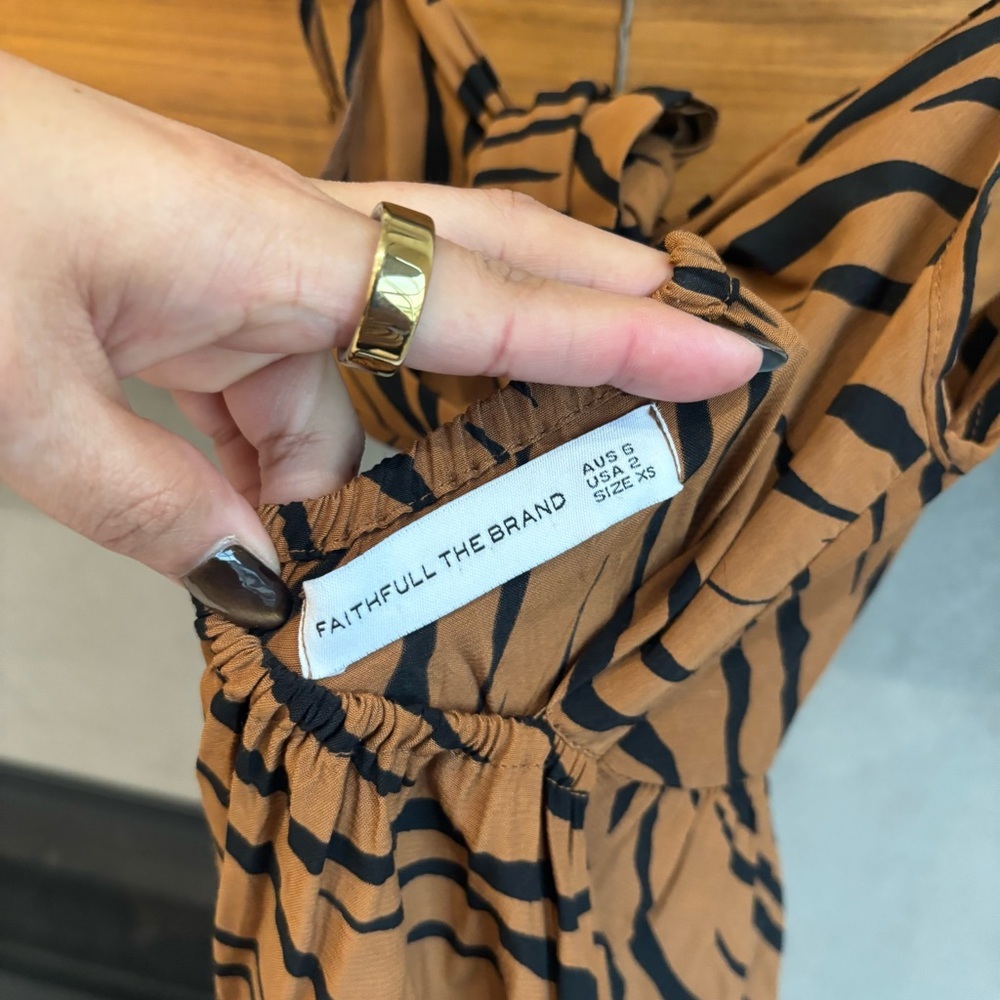 FAITHFULL THE BRAND Corvina Animal Print Midi Dress, Size 2 - Picture 14 of 14